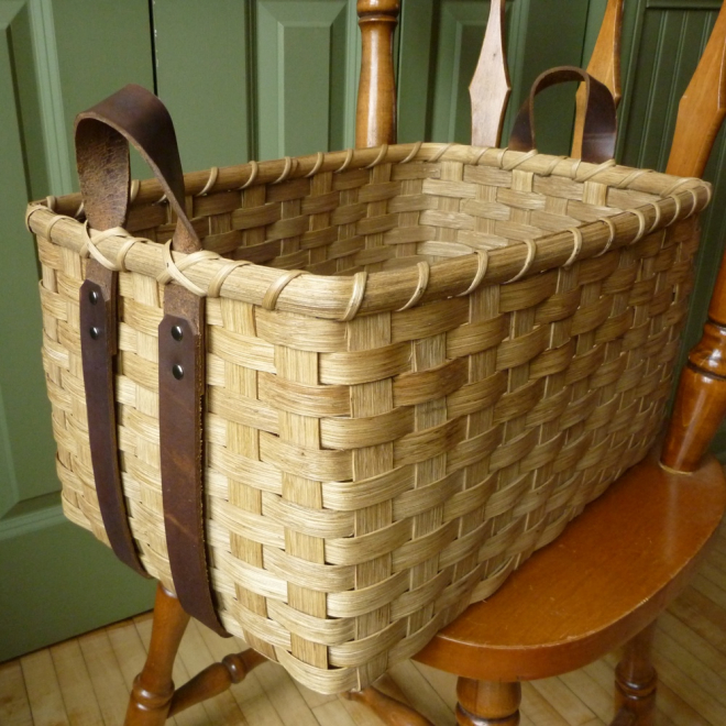 Leather Handled Storage Basket Leather | Joanna's ...