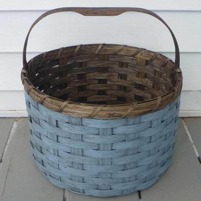 Painted Round Basket