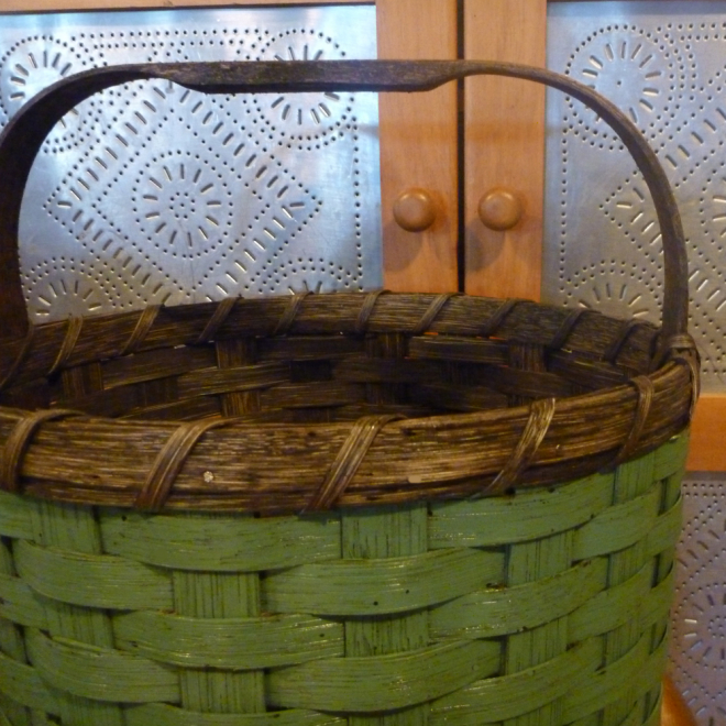 Painted Round Basket