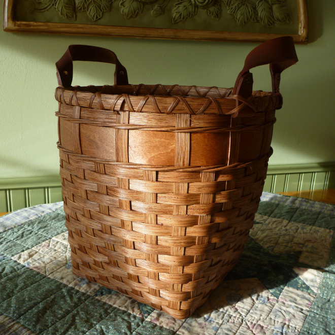 Wooden Bottom Waste Basket